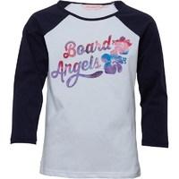 Board Angels Girls 3/4 Sleeve Raglan Top Navy/White