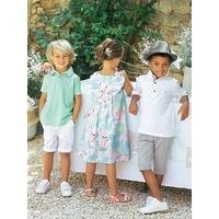Boys Polo Shirt & Shorts Outfit Set sea green + white bottom