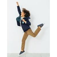 Boys Reversible Zip-Up Sweatshirt denim blue/ecru striped