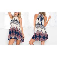 Boho Halter-Neck Sun Dress - 4 Sizes