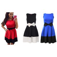 bow two tone dress 3 colours