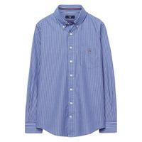 Boys Pinstriped Shirt 9-15 Yrs - Yale Blue