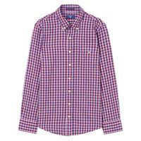 Boy Windblown Oxford Check Shirt - Mahogny Red