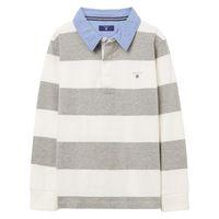 boys barstripe rugby shirt 3 15 yrs light grey melange