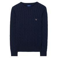 boys cable crewneck jumper 9 15 yrs evening blue