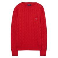 Boys Cable Crewneck Jumper 9-15 Yrs - Clear Red