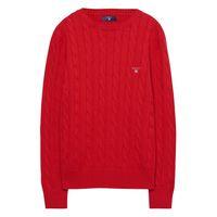 boys cable crewneck jumper 9 15 yrs clear red