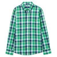 Boys Broadcloth Check Shirt 3-15 Yrs - Jelly Green