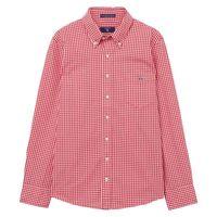 Boys Broadcloth Gingham Shirt 3-15 Yrs - Clear Red
