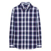 Boys Pin Dotted Plaid Check Shirt 3-15 Yrs - Persian Blue