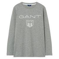 Boy Gant Shield Long Sleeve T-shirt - Grey Melange