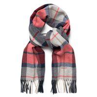 Boy Check Wool Scarf - Bright Red