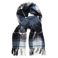 Boy Check Wool Scarf - Marine