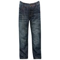 Boys classic wash denim adjustable waistband five pocket cotton casual jeans - Dark wash