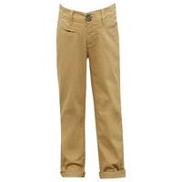 Boys dark navy blue full length turn up smart casual stretch cotton chino trousers - Stone