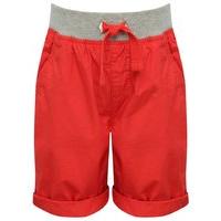 Boys 100% cotton grey marl drawstring elasticated waistpocket detail turn up hem shorts - Red