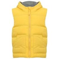 Boys sleeveless bright yellow reversible grey hooded zip up side pocket gilet jacket - Black