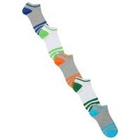 Boys multi-coloured contrast heel and toe stripe trainer socks five pack - Multicolour