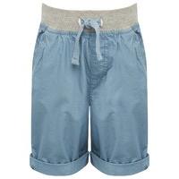Boys 100% cotton grey marl drawstring elasticated waistpocket detail turn up hem shorts - Light Blue