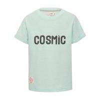 Boys Kite and cosmic 100% cotton light blue short sleeve crew neck Cosmic embroidered logo t-shirt - Light Blue