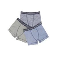 boys plain grey and blue marl stripe elasticated waist pull on boxer t ...