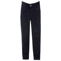 Boys slim leg comfort adjustable waist casual cotton corduroy trousers - Navy