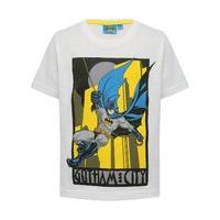 Boy\'s Batman Gotham City print crew neck short sleeve cotton t-shirt - White