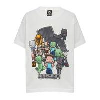 Boys Minecraft game character party print short sleeve boys t-shirt - White