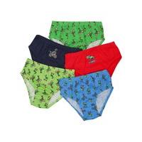 Boys Pure Cotton Multicolour skater dinosaur print mid rise elasticated waistband briefs - 5 pack - Multicolour