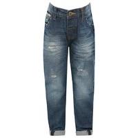 boys rip and repair light wash five pocket detail adjustable jeans scr ...