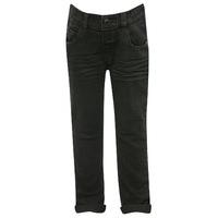 Boys plain wash full length five pocket detail turn up hem adjustable waistband stretch jeans - Black