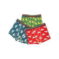 Boys multicoloured all over dinosaur print elasticated waistband trunks three pack - Multicolour