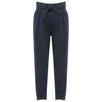 Boys plain cotton jogger casual trouser with drawstring waist Age 3 - 10 - Navy