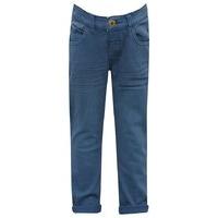 Boys full length coloured turn up adjustable waist five pocket detail stretch jeans - Blue