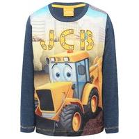 Boys Joey JCB Character Digger Print Long Sleeve Cotton Casual T-shirt - Yellow