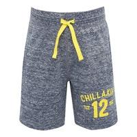 Boys cotton blend jersey blue marl stretch drawstring waist no12 chillaxin slogan shorts - Blue