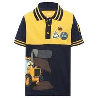 boys short sleeve embroidered jcb joey character badge button down str ...