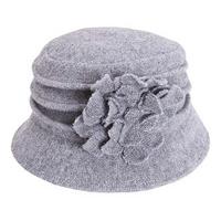 Boiled Wool Cloche Hat, Grey, Wool
