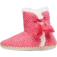 Board Angels Girls Velour Boot Slippers Pink