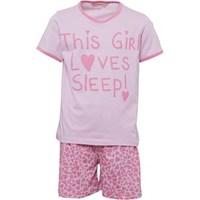 Board Angels Girls Pyjama Shorts Set Pink