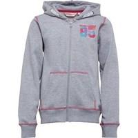 Board Angels Girls Zip Through Hoody With Chest Print And Contrast Stitching Grey Marl