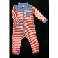 Boots Mini Club 12-18 Months Blue & Red Striped Rompersuit