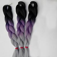 box braids jumbo hair extensions 24inch kanekalon 3 strand 80 100gpcs  ...