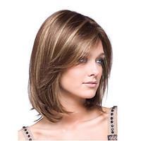 Bob Short Straight Wave Synthetic Hair Wigs Brown Blonde Side Bang Heat Resistant