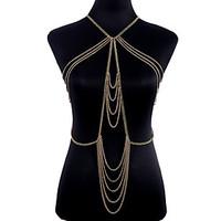 Body Jewelry Body Chain Alloy Fashion Casual Bohemia Tassels Unique Necklace/pendant Bikini Harness For Women