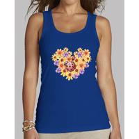 bouquet of flowers, woman, without sleeves, royal blue