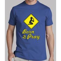 born to pray t-shirt blue man