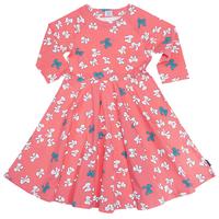 Bow Print Girls Spin Dress - Pink quality kids boys girls