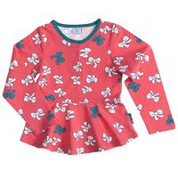 bow print girls top pink quality kids boys girls