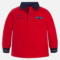 Boy long sleeve polo shirt with embroidered applique Mayoral